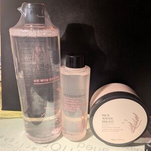 Avon The Face Shop Rice Water Bright Skincare Set. Cleansing Water, Oil & Cream